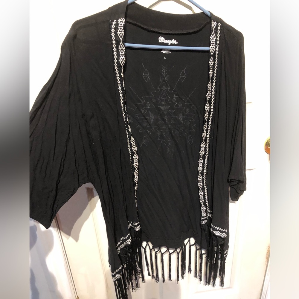 Black Wrangler western print duster